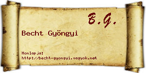 Becht Gyöngyi névjegykártya